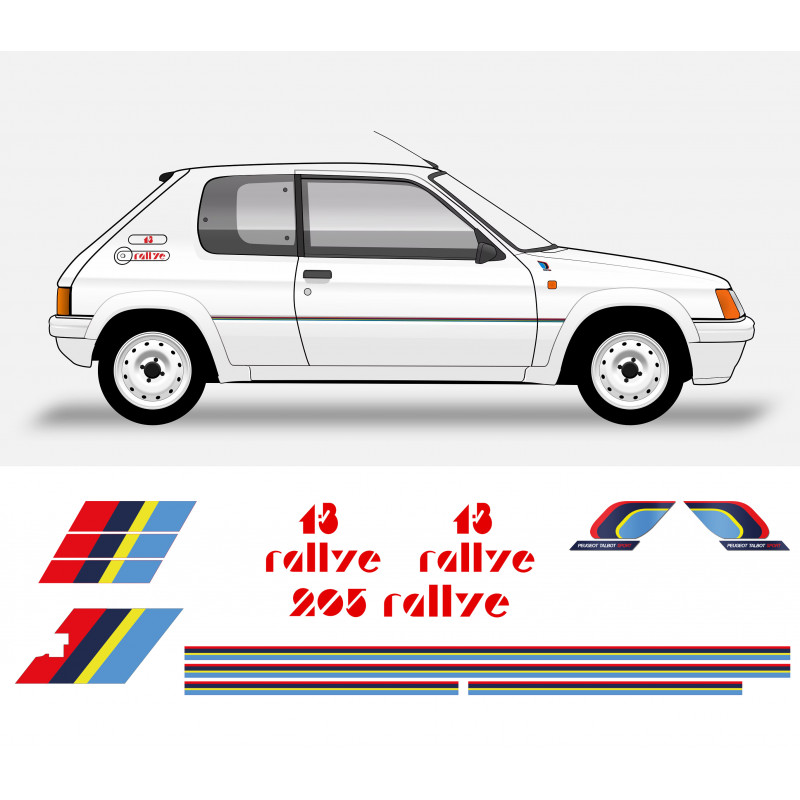 Kit stickers Peugeot 205 rallye