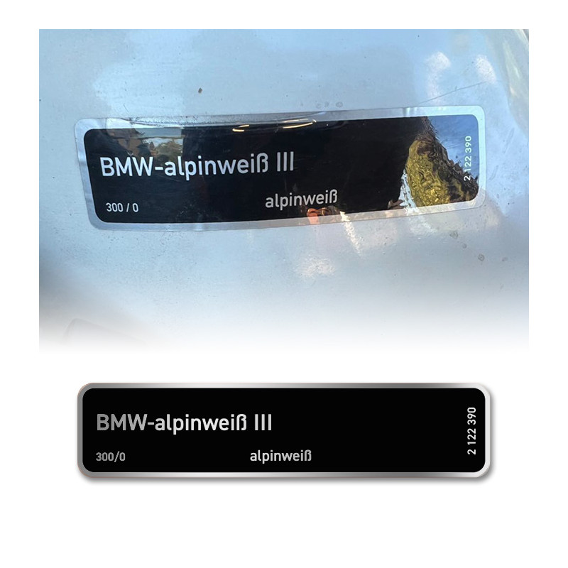 BMW color code label